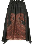 Muller Of Yoshiokubo Paisley Print Asymmetric Skirt - Blue