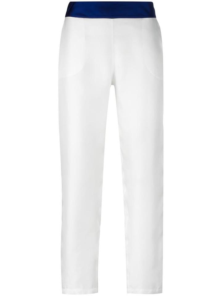 La Perla 'opt Art' Straight Trousers, Women's, Size: 44, White, Silk