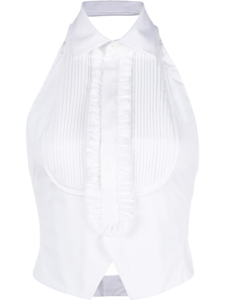 Dsquared2 Front Bib Frill Blouse - White