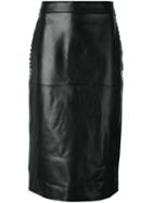 Valentino 'rockstud' Skirt, Women's, Size: 38, Black, Lamb Skin/silk