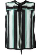 Marc Jacobs Crêpe De Chine Striped Top, Women's, Size: 4, Green, Silk