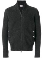 Moncler Shawl Collar Zipped Cardigan - Grey