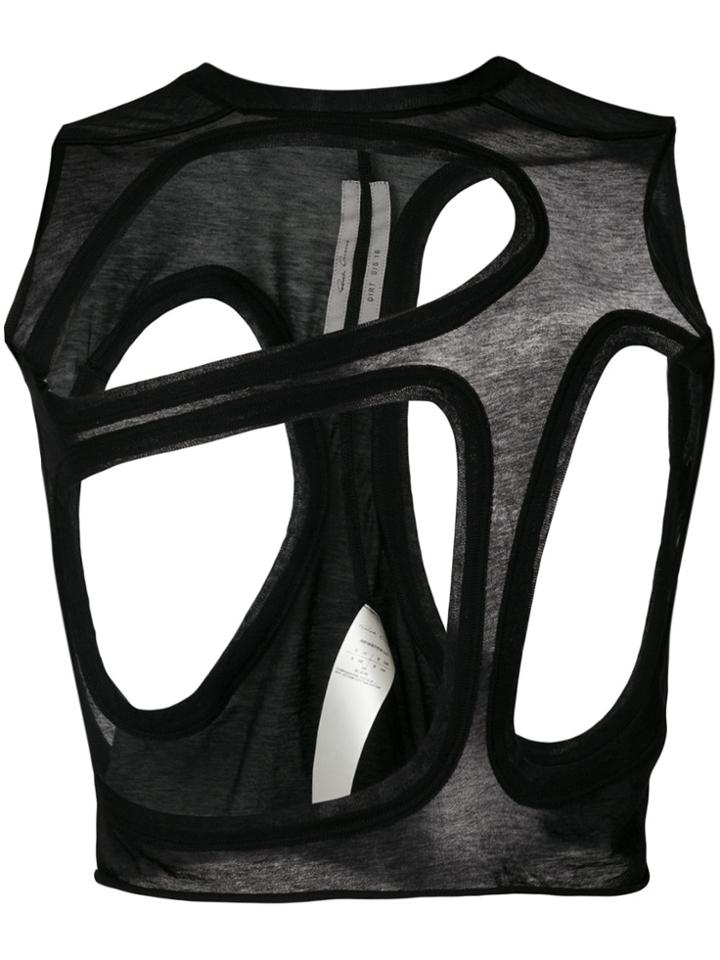 Rick Owens Cut Out Cropped Vest - Black