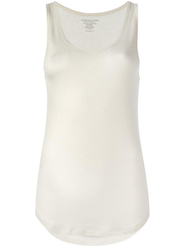 Majestic Filatures Metallic Effect Tank, Women's, Size: Ii, Nude/neutrals, Viscose/spandex/elastane