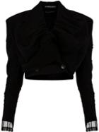 Y/project Cropped Double Breasted Jacket - Black