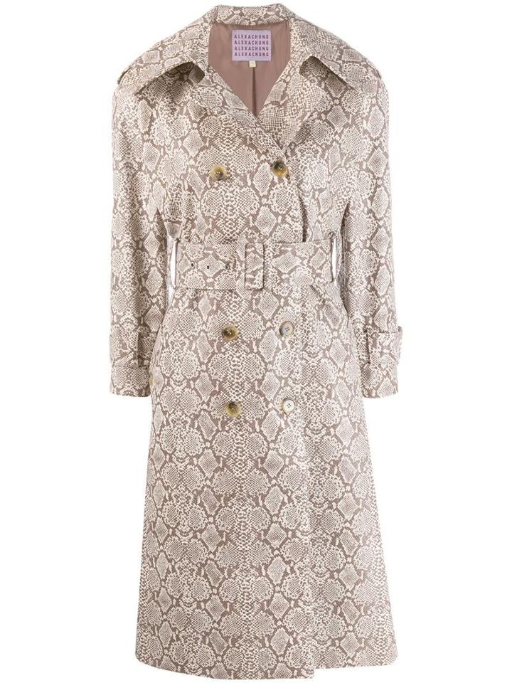 Alexa Chung Snakeskin Print Trench Coat - Brown