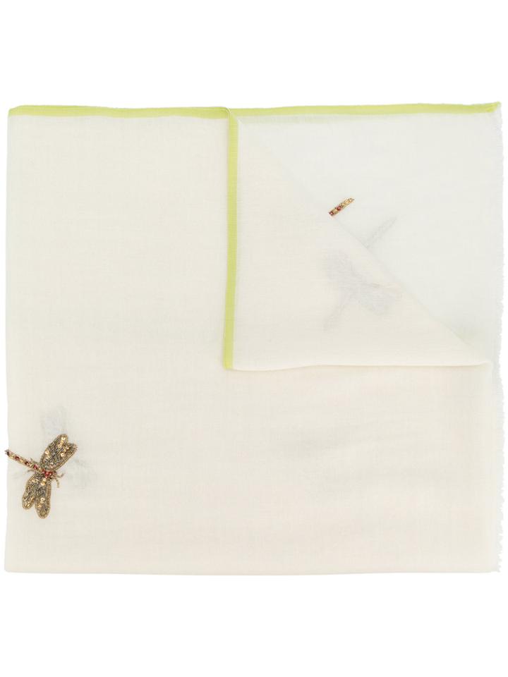 Janavi Dragonflies Scarf - White