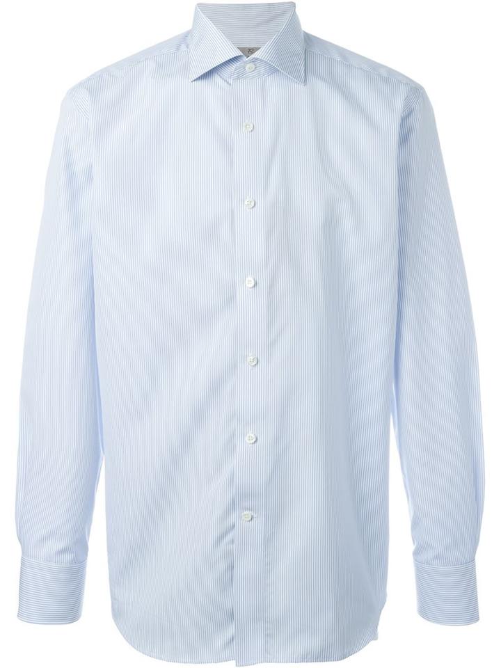 Canali Fine Stripe Shirt, Men's, Size: 42, Blue, Cotton