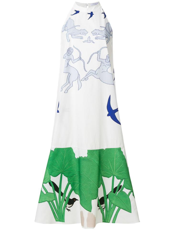 Vivetta Printed Halter Neck Dress - White