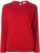 Brunello Cucinelli Round Neck Sweater, Women's, Size: Medium, Red, Cashmere/brass