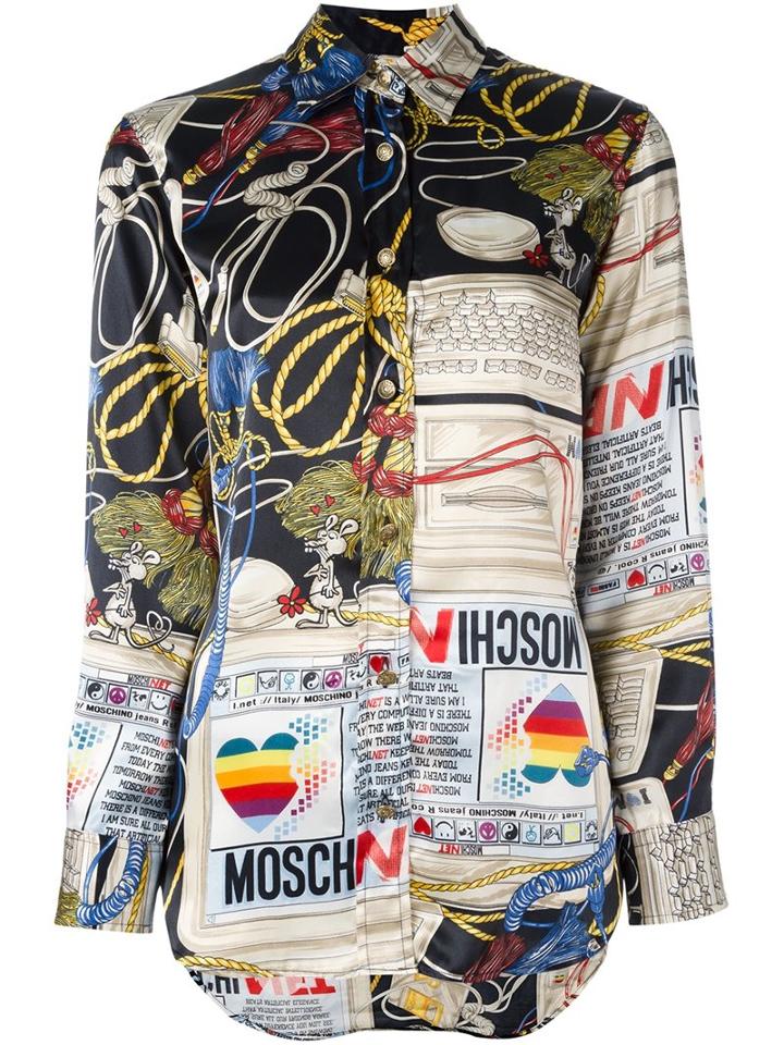 Moschino Vintage 'computer' Print Shirt