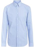 Burberry Slim Fit Striped Cotton Shirt - Blue