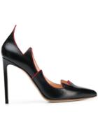 Francesco Russo Stiletto Flame Pumps - Black