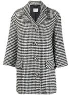 Be Blumarine Houndstooth Check Coat - Black