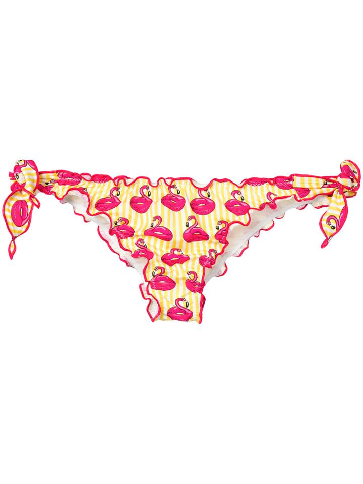 Mc2 Saint Barth Flamingo Print Bikini Bottoms - Yellow & Orange
