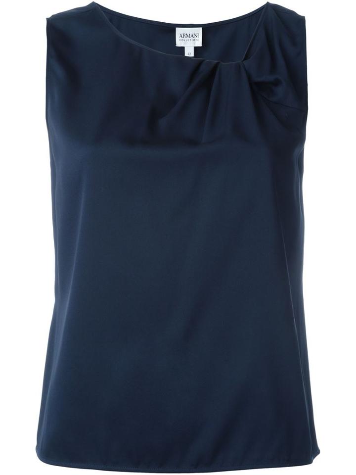 Armani Collezioni Pleated Neck Top