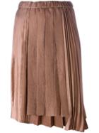 No21 Satin Effect Pleated Skirt, Women's, Size: 38, Pink/purple, Viscose