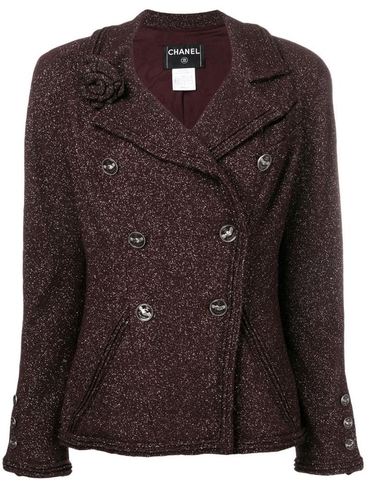 Chanel Pre-owned Glittery Double-breasted Jacket - Red