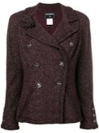 Chanel Pre-owned Glittery Double-breasted Jacket - Red