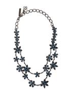 Oscar De La Renta Flower Embellished Necklace - Blue
