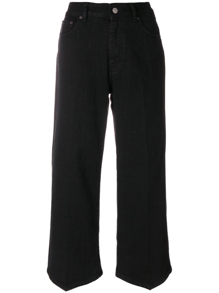 Mm6 Maison Margiela Wide Cropped Jeans - Black