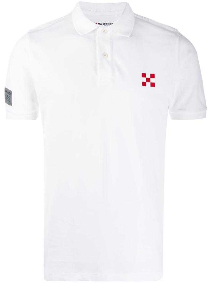 Mc2 Saint Barth Check Logo Polo Shirt - White