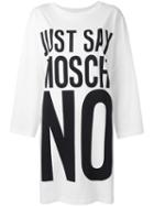 Moschino Just Say No T-shirt Dress, Women's, Size: Medium, White, Cotton