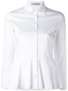 D.exterior Peplum Shirt, Women's, Size: Xs, White, Cotton/elastodiene/polyimide