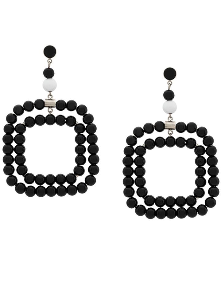 Marni Beaded Pendant Earrings - Black