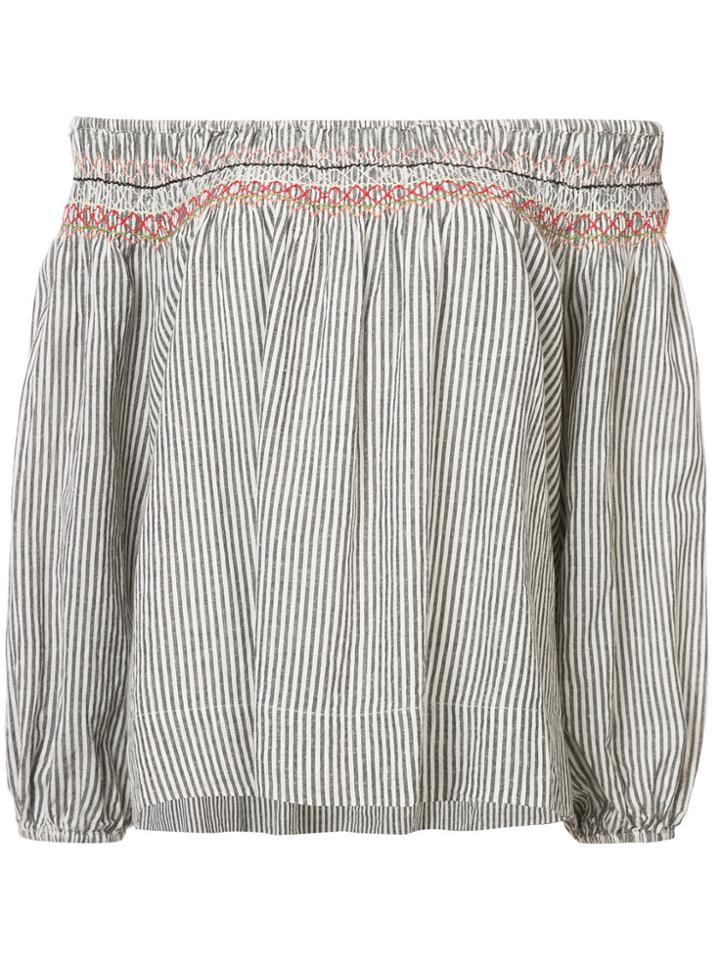 The Great Ruched Trim Off-the-shoulder Top - Black