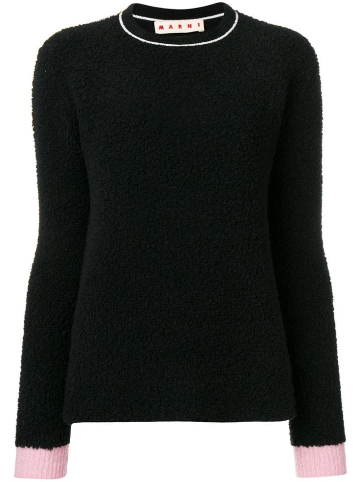 Marni Contrast Cuff Jumper - Black