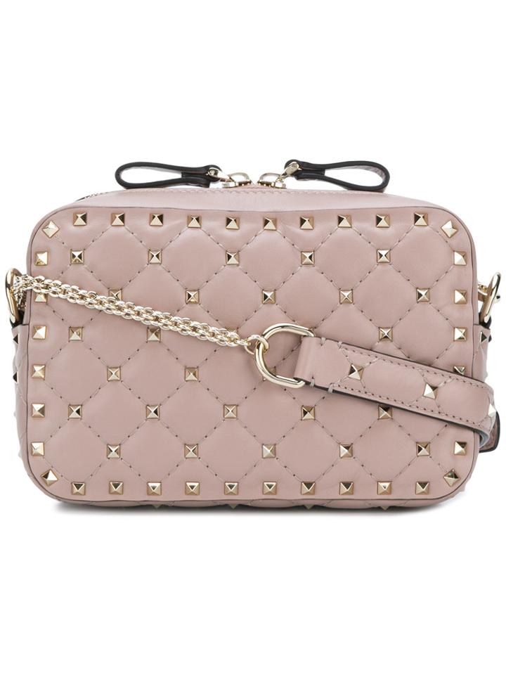 Valentino Rockstud Quilted Cross Bosy Bag - Pink & Purple