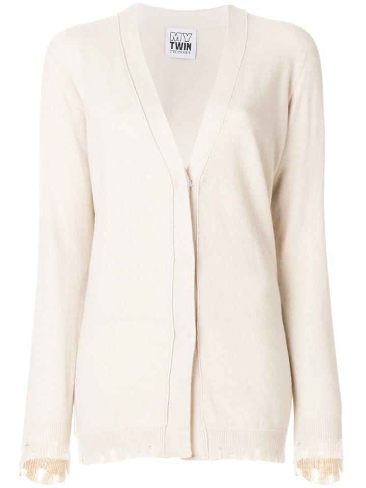 Twin-set Beaded Cardigan - Nude & Neutrals