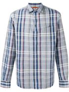 Barena Checked Shirt, Men's, Size: 48, Blue, Cotton/linen/flax