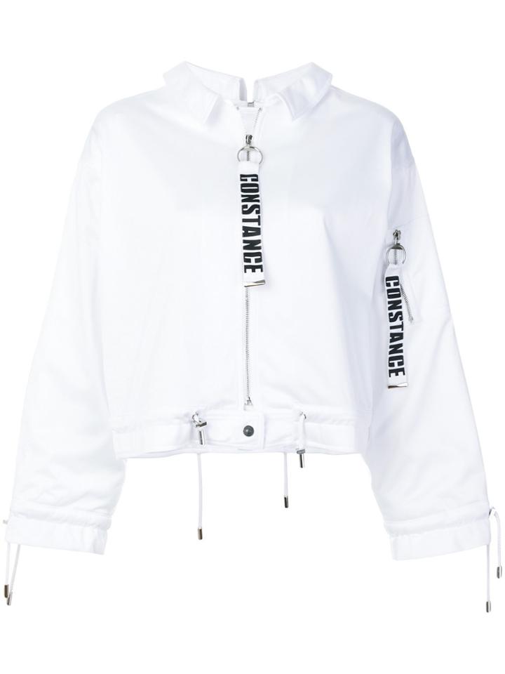 Constance C Band Bomber Jacket - White