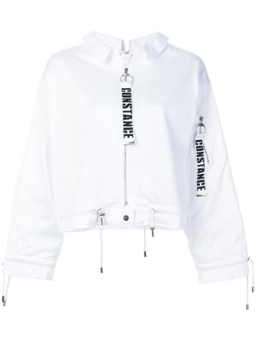 Constance C Band Bomber Jacket - White