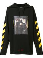 Off-white Painting Print Hoodie, Men's, Size: Xl, Black, Cotton