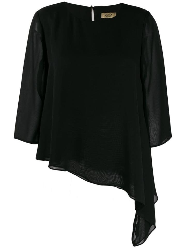 Liu Jo Long Sleeved Contrast Blouse - Black