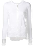Sacai Cupro Insert Cardigan, Women's, Size: 2, White, Cotton