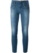 Versace Collection Studded Skinny Jeans, Women's, Size: 27, Blue, Cotton/polyester/spandex/elastane/cotton