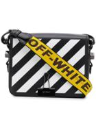 Off-white Diagonal Stripe Binder Clip Crossbody Bag - Black