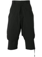 D.gnak Tape Detail Layer Shorts, Men's, Size: 30, Black, Cotton/polyurethane