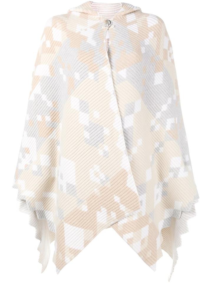 Peter Pilotto Geometric Ottoman Cape, Women's, Nude/neutrals, Polyamide/spandex/elastane/angora/wool
