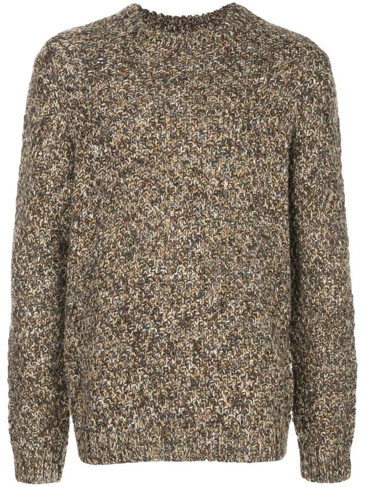 Folk Crew-neck Jumper - Brown