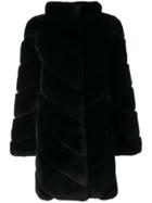 Yves Salomon Rabbit Fur Coat - Black