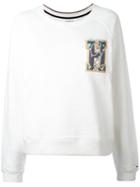 Tommy Hilfiger Appliqué H Sweatshirt, Women's, Size: Large, White, Cotton