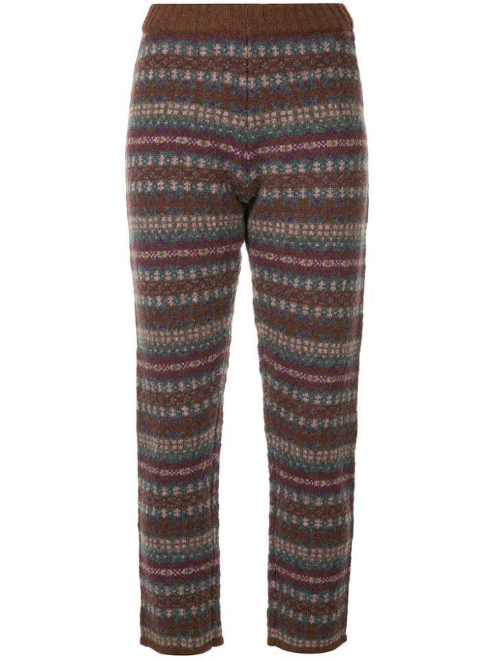 H Beauty & Youth Fairisle Knitted Trousers - Pink & Purple