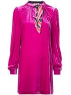 Dvf Diane Von Furstenberg Ruched Neck Shift Dress - Pink & Purple