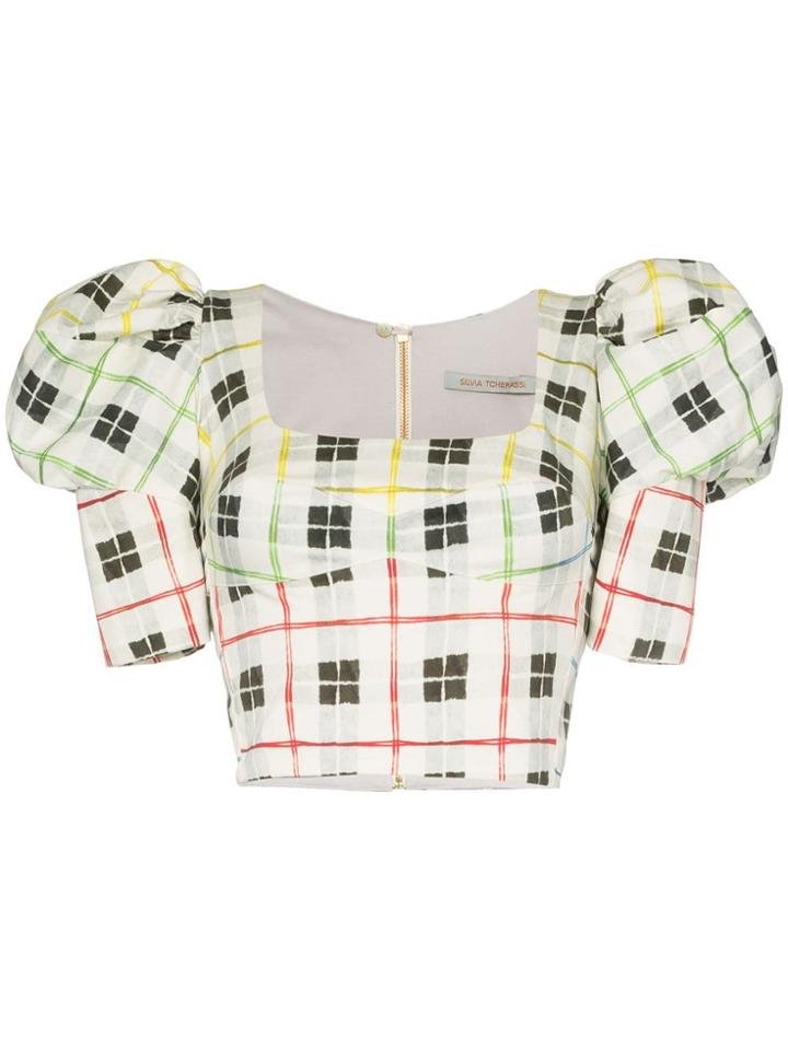 Silvia Tcherassi Brett Cropped Checked Top - Multicolour