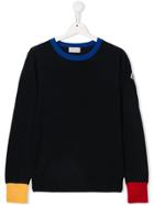 Moncler Kids Teen Contrast Knitted Jumper - Blue
